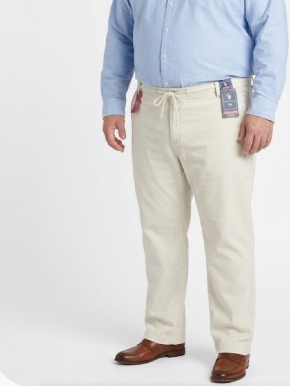NWT U.S. Polo Assn. Luxe Performance Chinos Cream Men's 36x32
